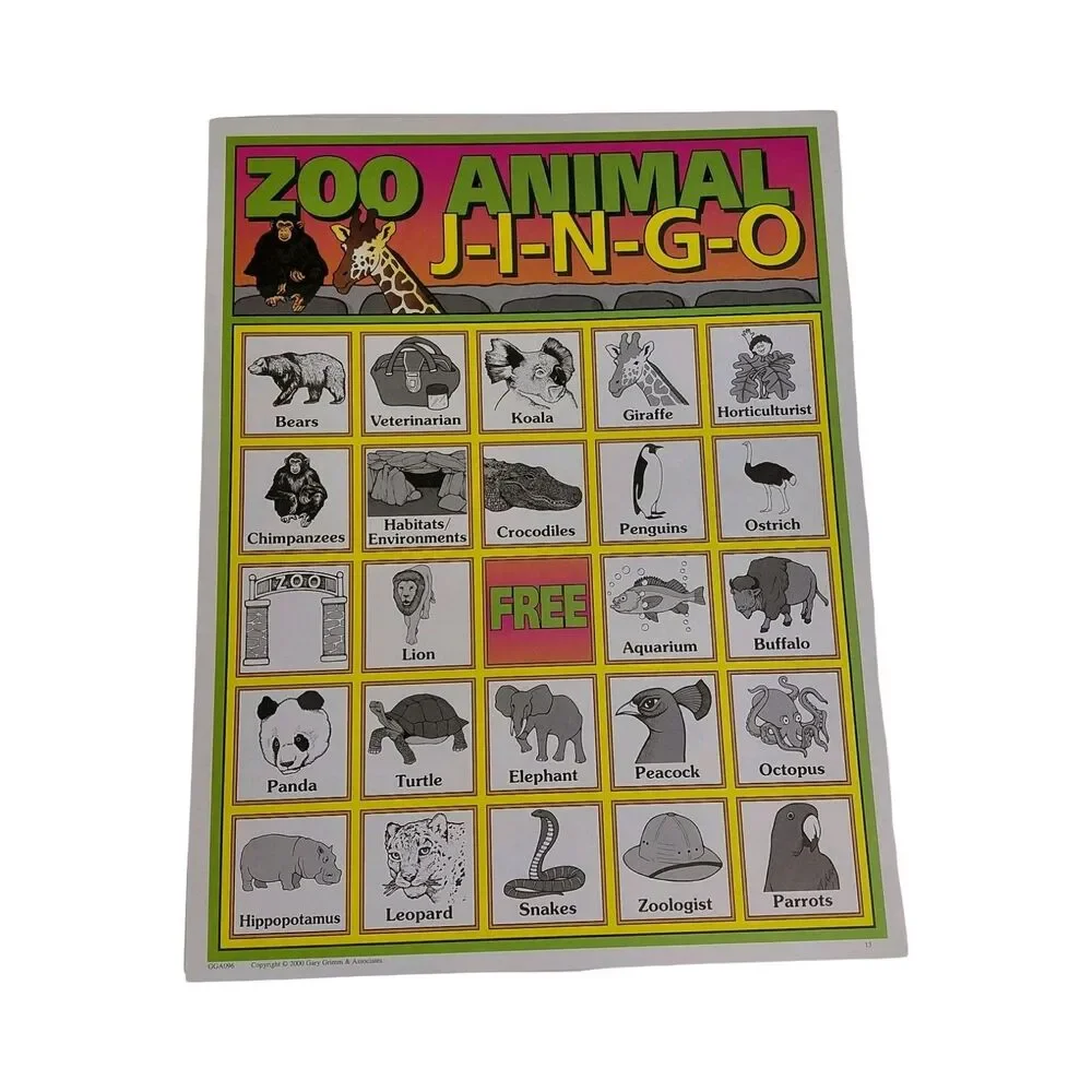 JINGO Bingo Style Educational Game Vtg 90’s Fun On The Farm & Zoo Animals Set